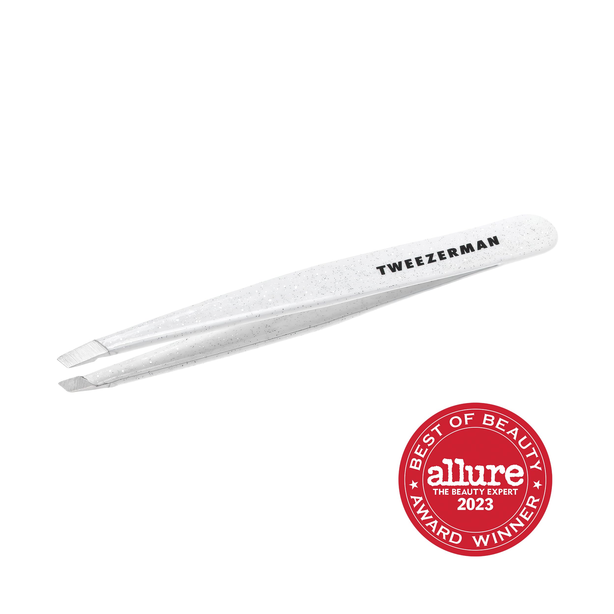 Tweezerman Amazon Exclusive Moon Dust Slant Tweezer, Silver