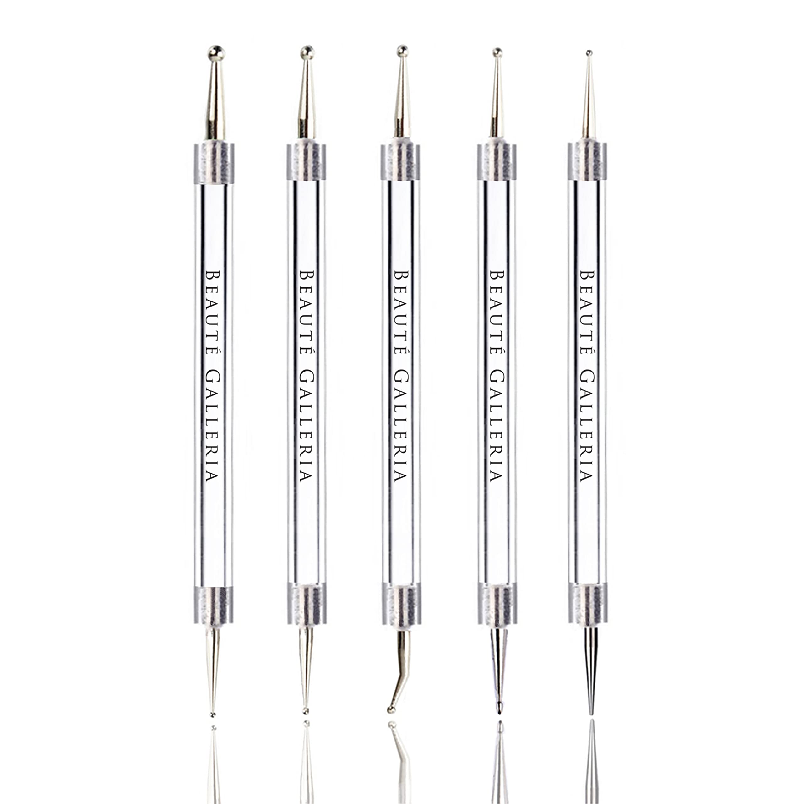 Beaute Galleria 5 Piece (10sizes) 2-Way Dotting Pens Nail Art Design Marbleizing Dotting Swirling Manicure Tools Mandala Art Painting Stylus