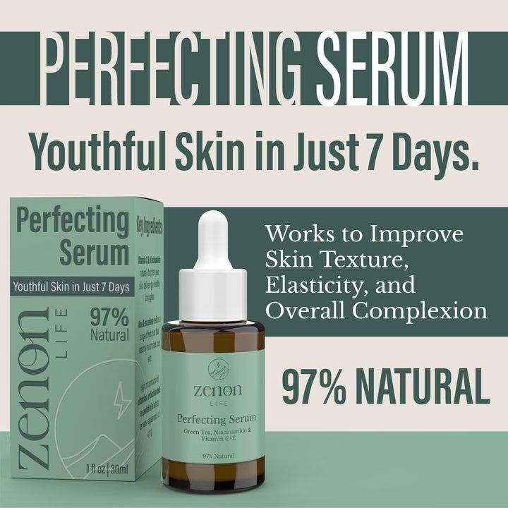 Zenon Life Perfecting Serum - Vitamin C+E Face Serum - Niacinamide Serum for Face - Complete Facial Serums for Skin Care Essence