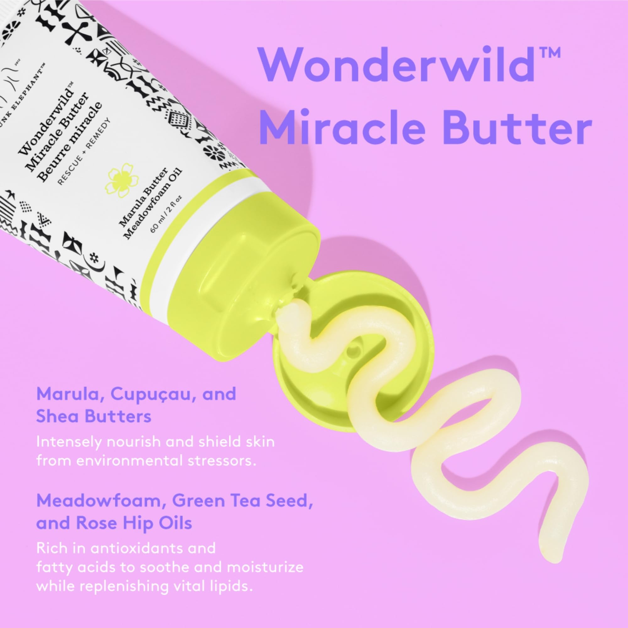 Drunk Elephant Wonderwild Miracle Butter - 60 ml/2 fl oz - Ultra-Luxe Skin Salve - Clean Clinical Skincare - Cruelty-Free - Free of Essential Oils, Silicones, and Fragrance