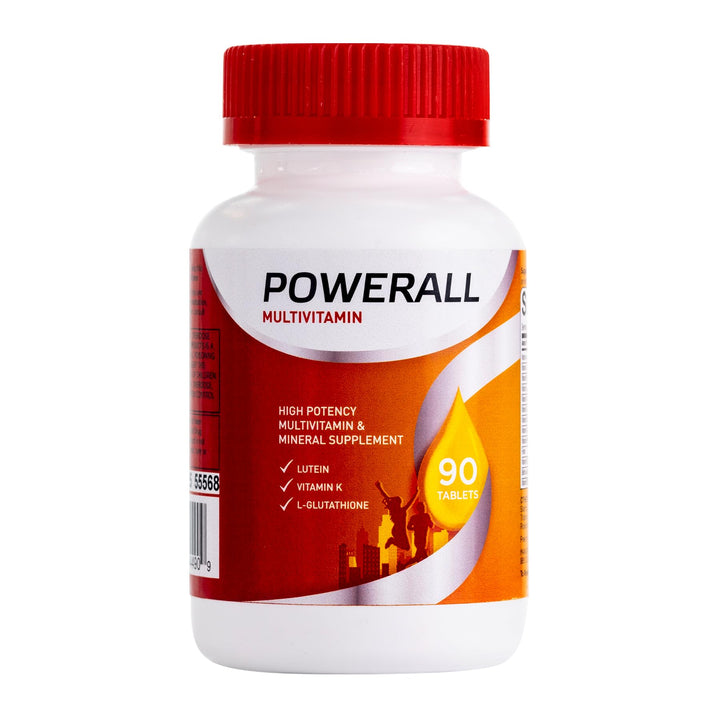 PowerAll Multivitamin & Mineral Supplement – Supports Immune Health, Eye & Circulatory Health for Adults – High Potency Formula with Lutein, L-Glutathione, & Vitamin K – Non-GMO, 90 Count