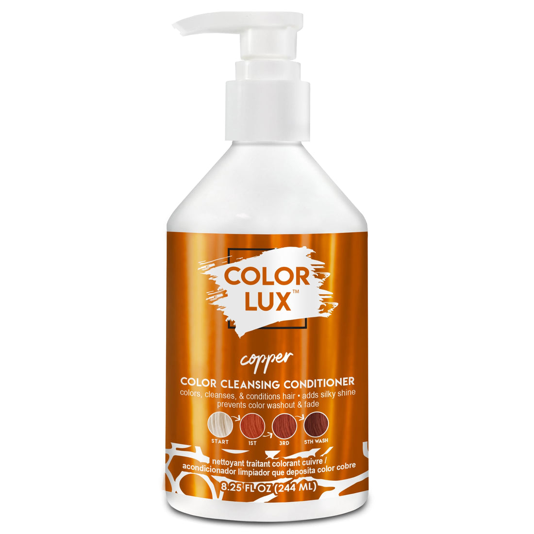 Color Lux Color Cleansing Conditioner, Copper, 3-in-1 Color Depositing Formula, Vegan, Sulfate-Free, Paraben-Free, 8.25 oz