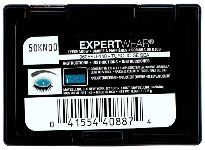 Maybelline New York Expert Wear Eyeshadow, Turquoise Sea, Singles, 0.09 Ounce