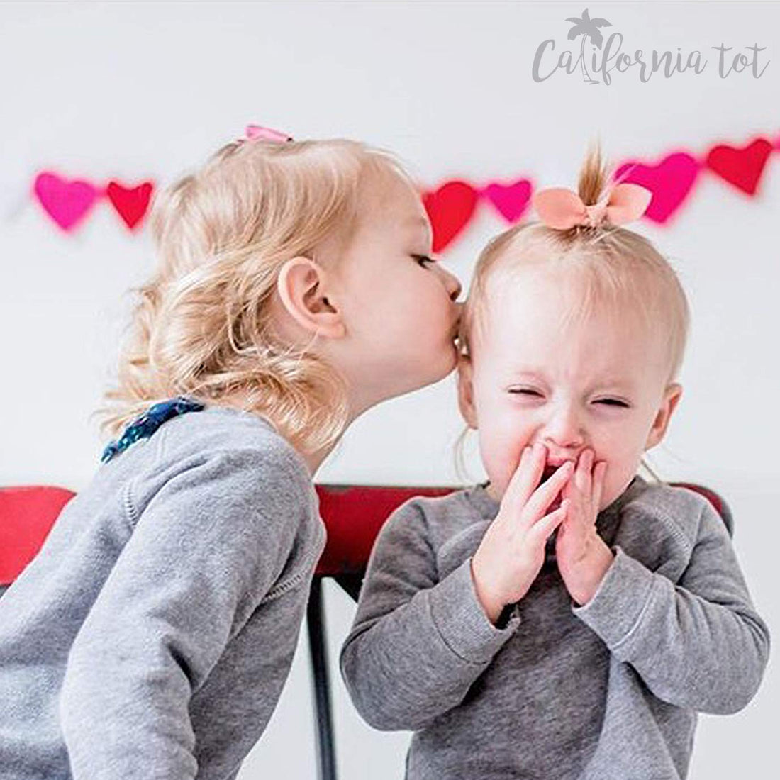 California Tot Non Slip Fully Lined Alligator Faux Leather Bow Hair Clips in Assorted Pack (Sweet Clip Set)