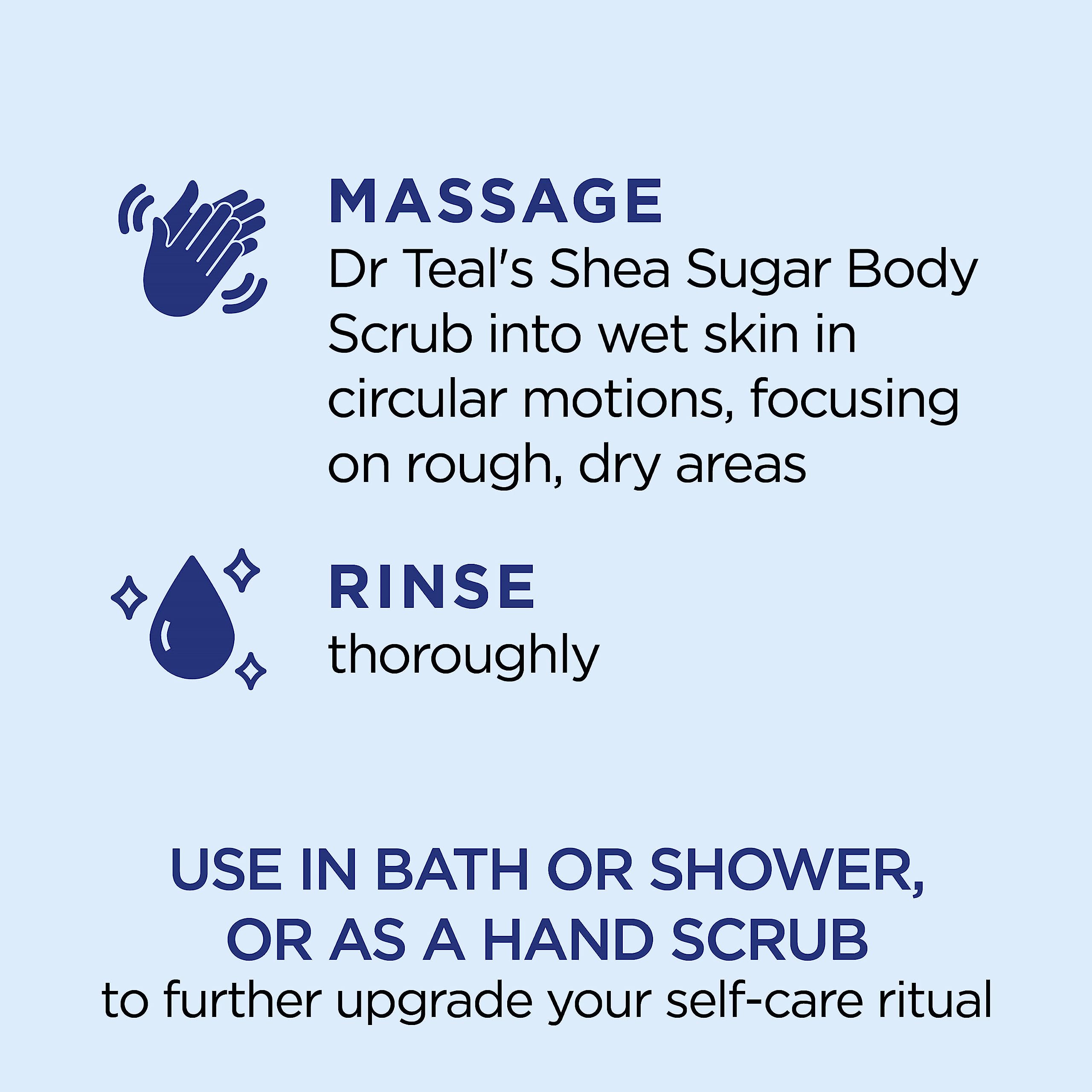 Dr Teal's Shea Sugar Body Scrub, Daytime/Nighttime with Vitamin C and Sleep Blend, 19 oz (Pack of 2)