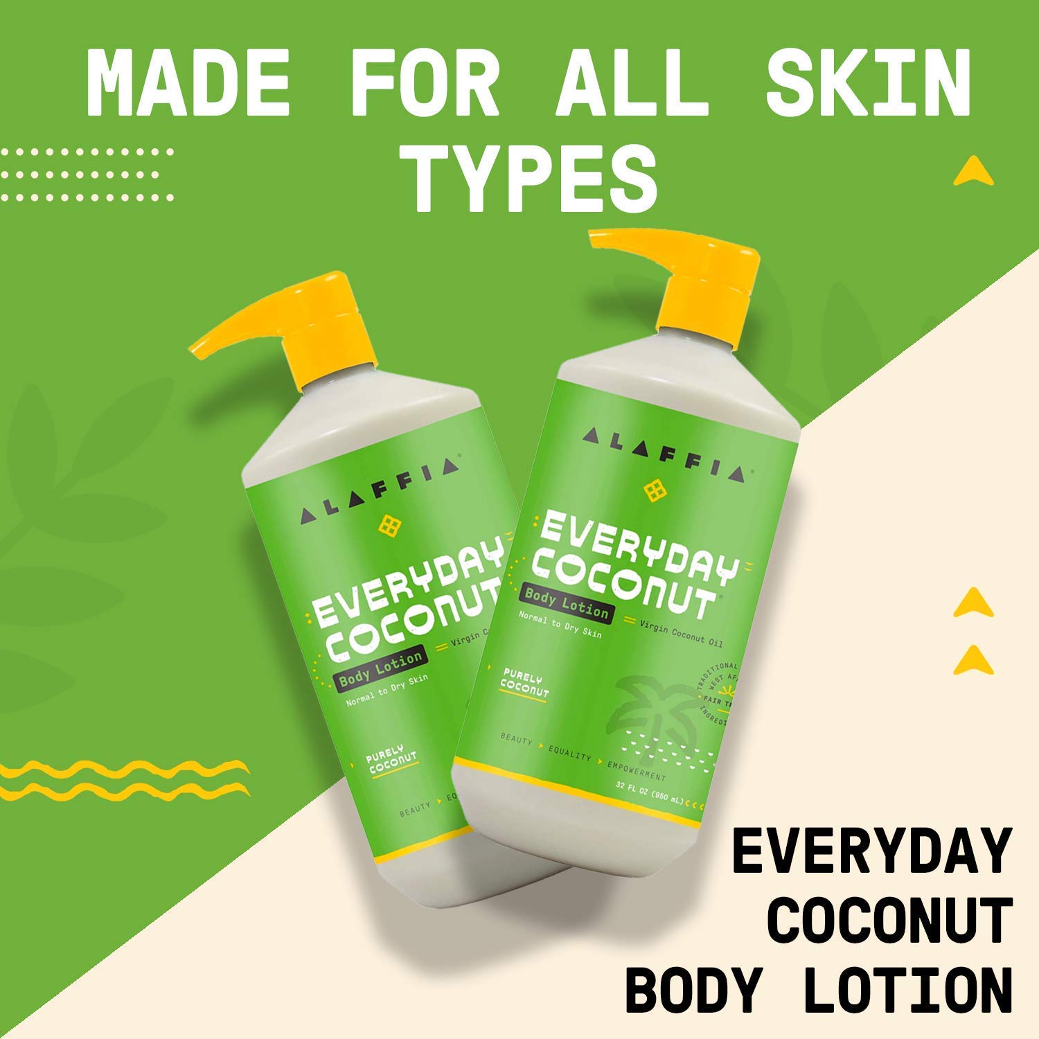 Standard Packaging : Alaffia - EveryDay Coconut - Hydrating Body Lotion, Purely Coconut, 32 Ounces