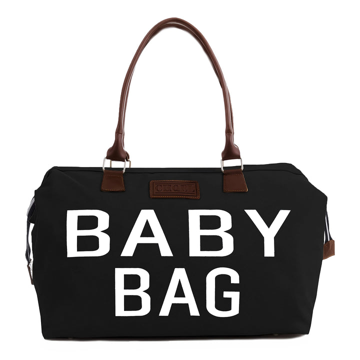 CHQEL Baby Diaper Bag, Mommy Bags for Hospital & Functional Large Baby Diaper Travel Bag for Baby Care (BLACK)