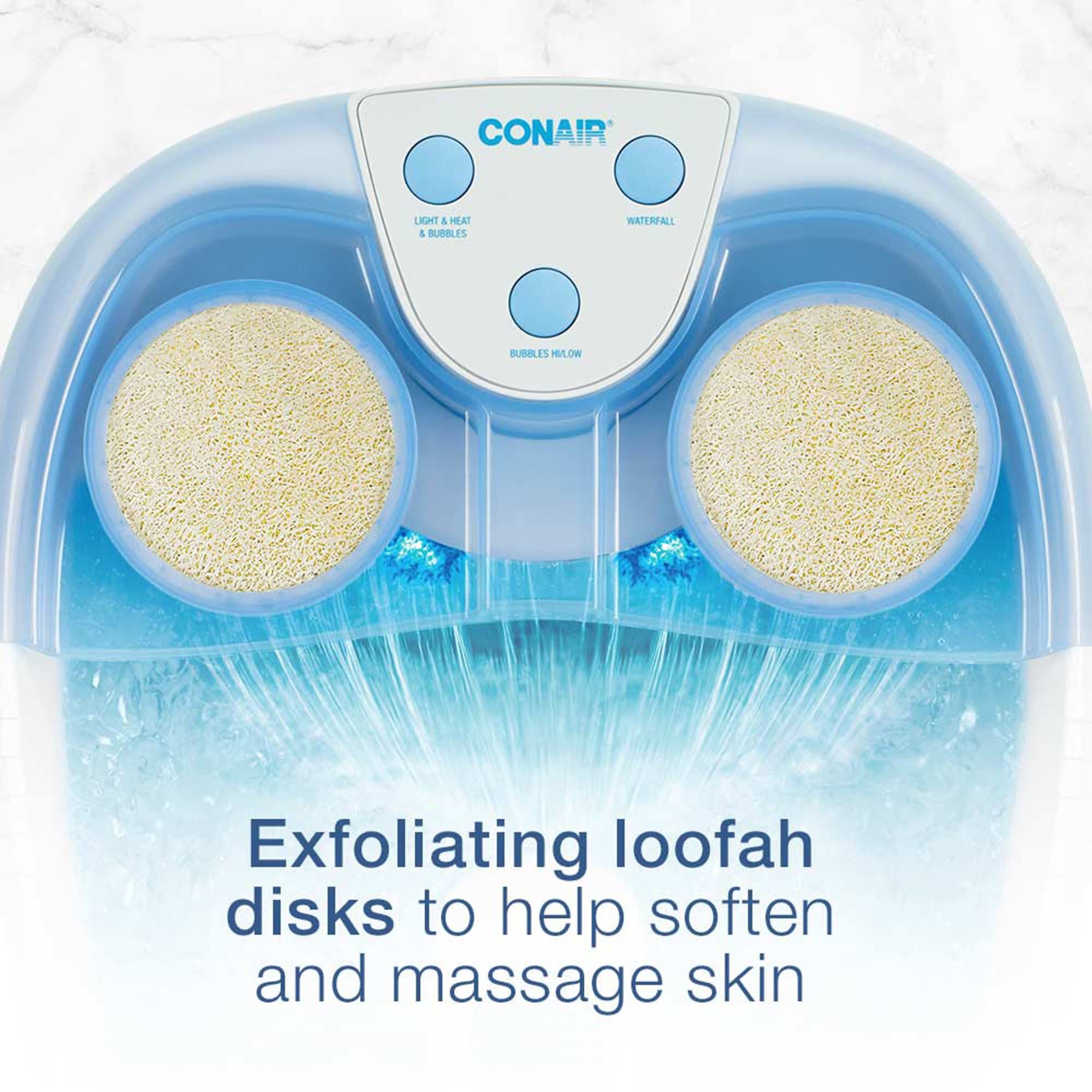 Conair Active Life Waterfall Foot Spa with Lights and Bubbles (Blue)
