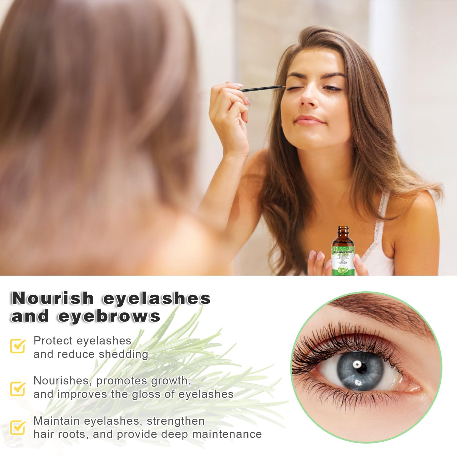 Rosemary Essential Oil for Hair Growth and Nourished Skin - 100% Pure Natural Multi-Purpose Oil (2.02 Fl Oz)