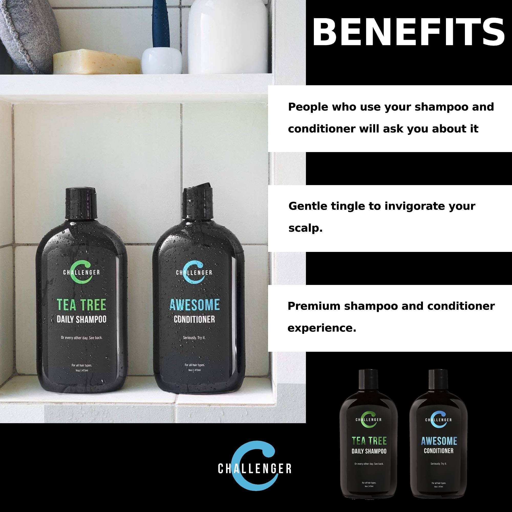 Challenger Men’s Tea Tree Shampoo & Conditioner Combo