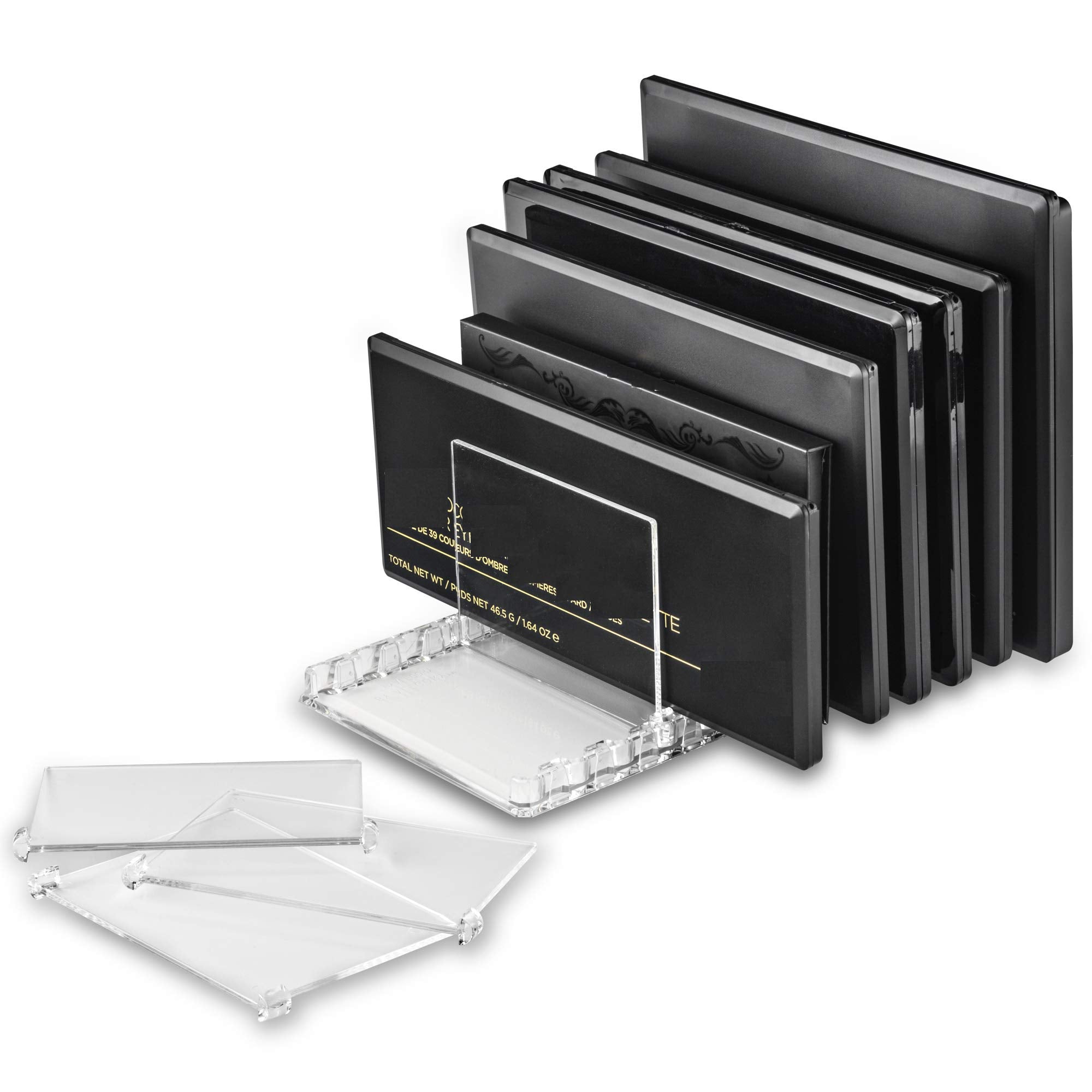 byAlegory Acrylic Makeup Palette Organizer With Removable Dividers | 10 Spaces Fits All Palette Sizes