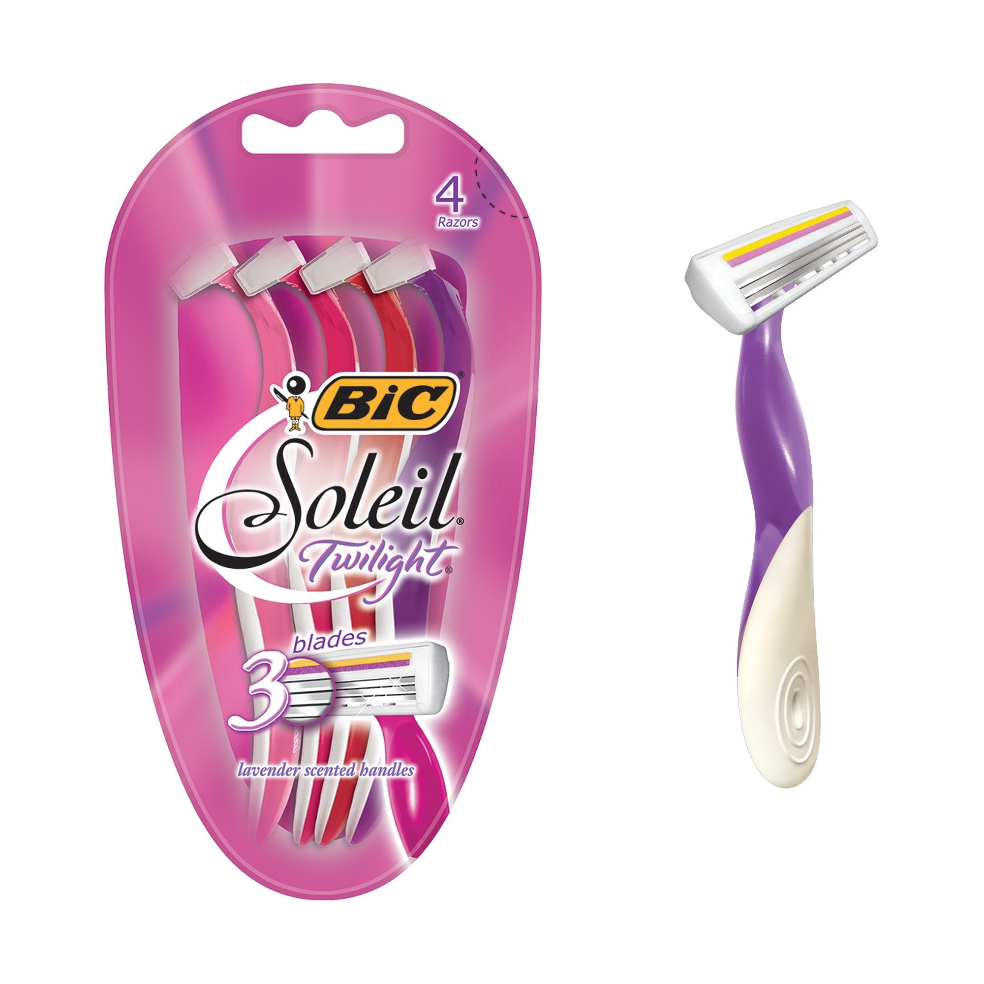 BIC Soleil Twilight Disposable Razor, Women, 4 Count