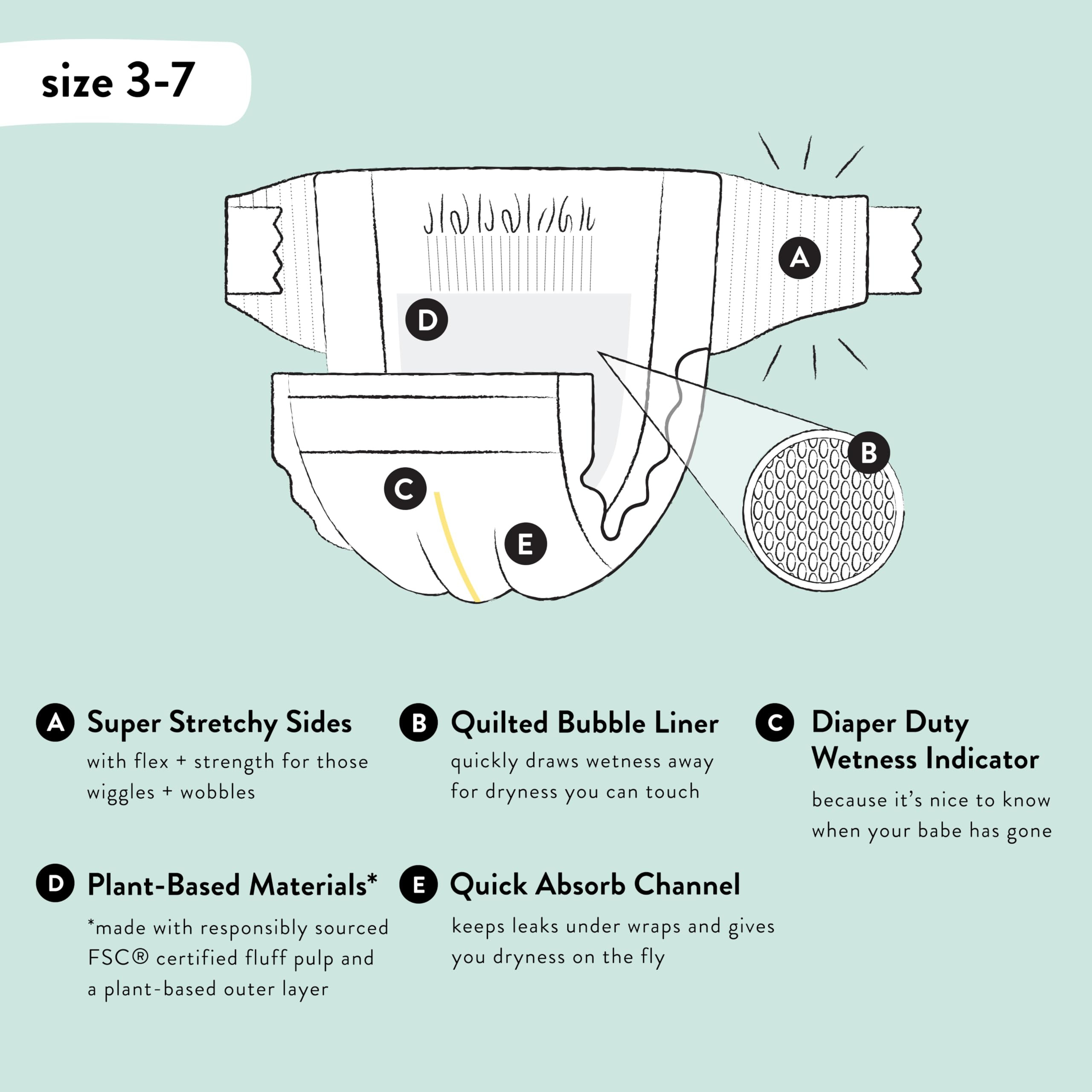 The Honest Company Clean Conscious Diapers for Sensitive Skin | Hypoallergenic, Fragrance Free | Girl Prints | Super Club Box, Size 4 (22-37 lbs), 104 Count (Prints May Temporarily Vary)