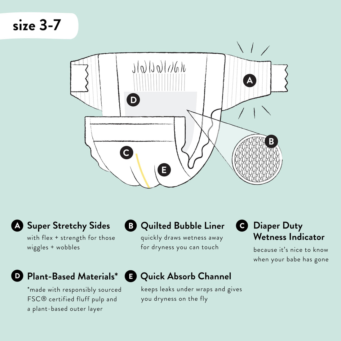 The Honest Company Clean Conscious Diapers for Sensitive Skin | Hypoallergenic, Fragrance Free | Girl Prints | Super Club Box, Size 4 (22-37 lbs), 104 Count (Prints May Temporarily Vary)