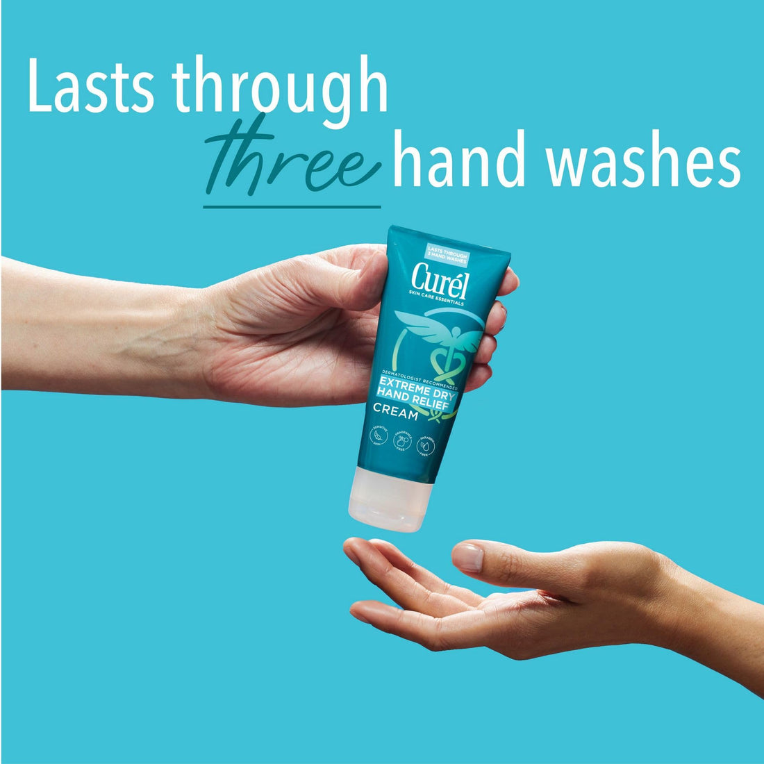 Curel Extreme Dry Hand Relief, Dermatologist Recommended, Long-Lasting Cream For Dry Hands, Paraben Free, Fragrance-Free Hand Lotion, 3 Oz, Pack of 3 (9 Oz Total)