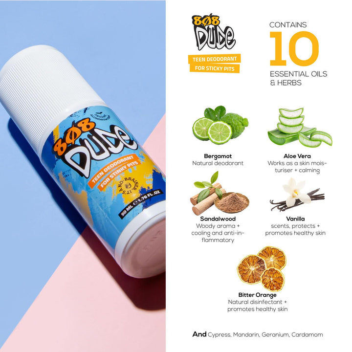 808 Dude 100% Natural Deodorant Australian Made For Teen Boys Stinky Pits