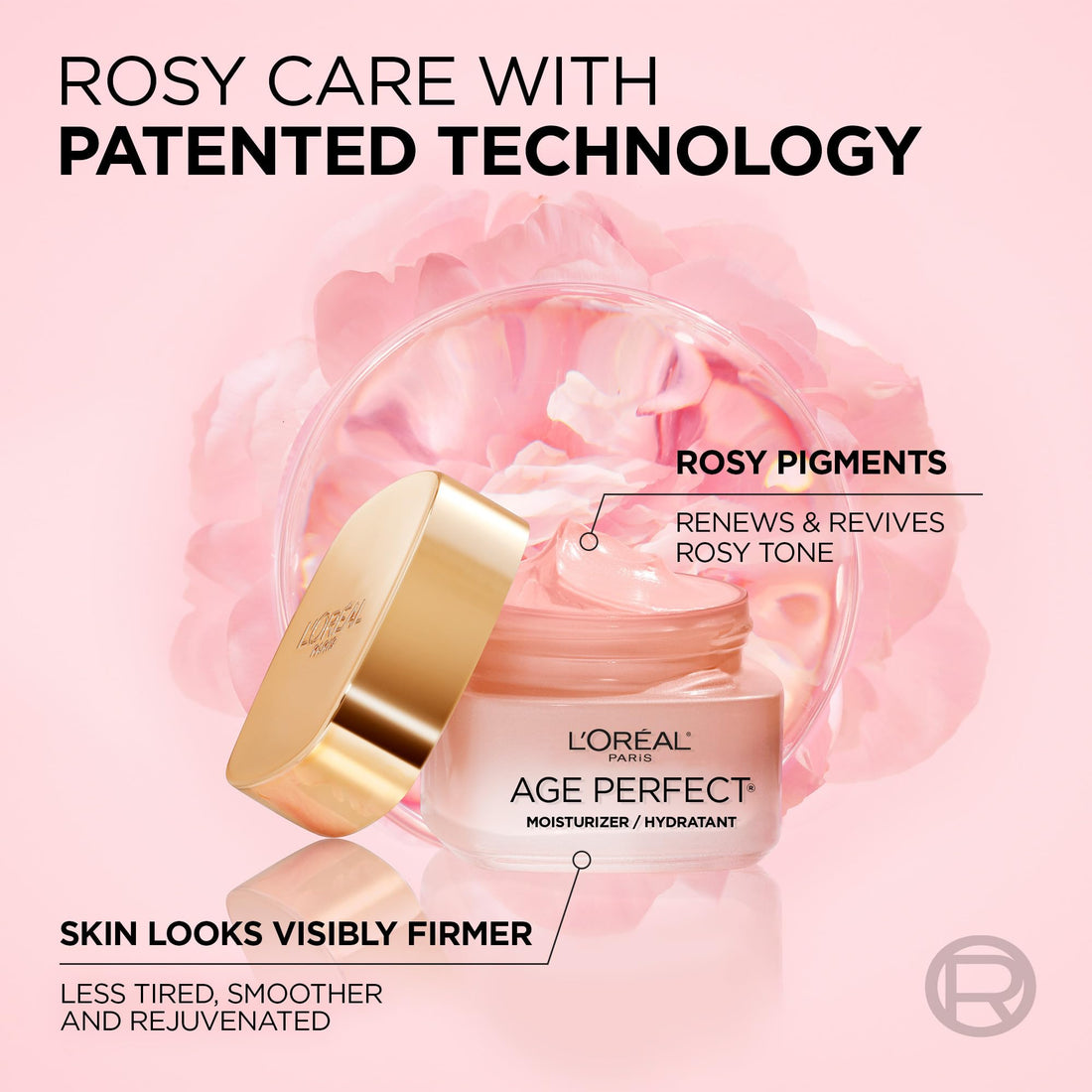 L'Oreal Paris Age Perfect Rosy Tone Anti-Aging Face Moisturizer, Renew & Revive Healthy Tone, 1.7 oz