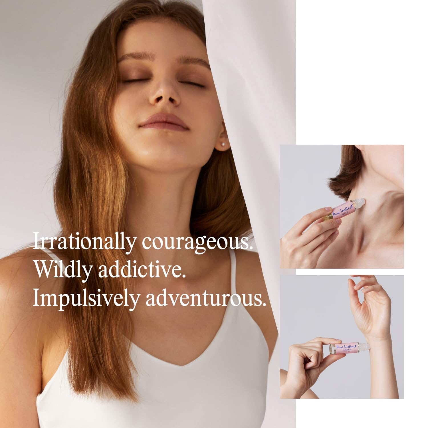 Pure Instinct FALLEN Roll-On The Original Pheromone Infused Body Oil Perfume Fragrance EDP Parfum - For Her Women - TSA Ready 0.34 fl oz