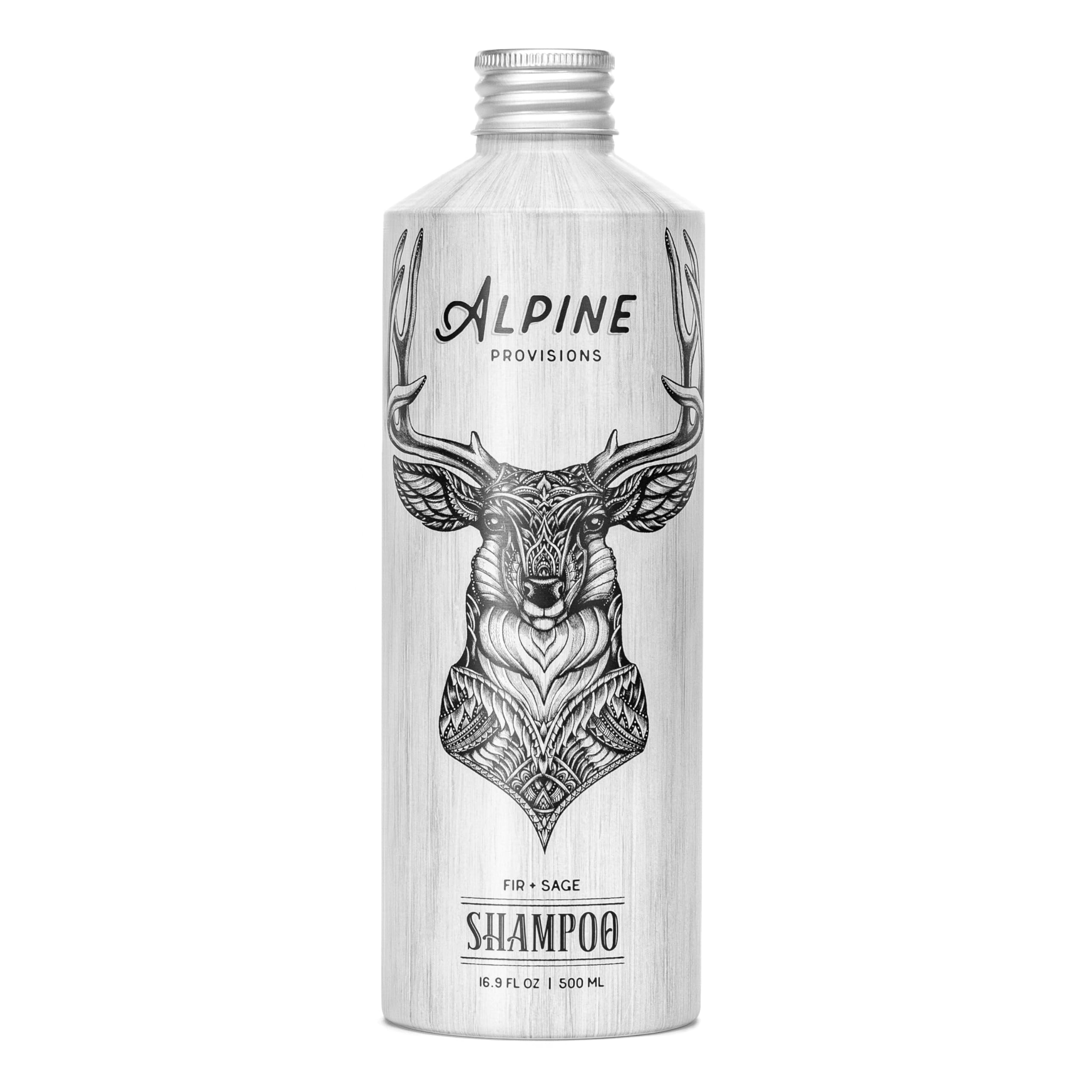 Alpine Provisions Fir & Sage Shampoo - Naturally Repair, Cleanse, and Hydration with Essential Oils, Jojoba, Aloe Vera - Vegan, Sulfate - Plant-Based Hair Care for Healthier, Softer Hair - 16.9 FL Oz