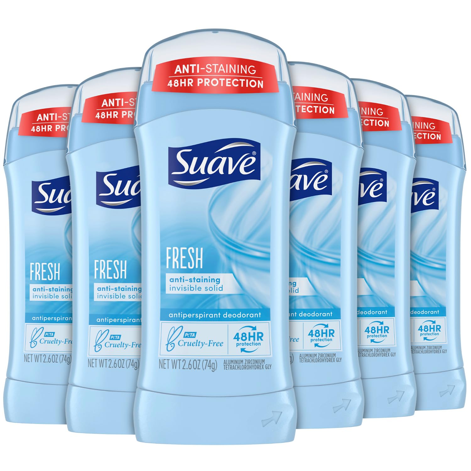 Suave 24 Hour Protection Fresh Invisible Solid Anti-Perspirant 2.6 oz.(pack of 6)