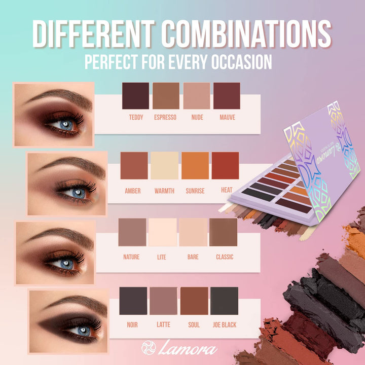 Best Pro Eyeshadow Palette Matte - 16 Highly Pigmented Makeup Eye Shadow Colors - Professional Vegan Nudes Warm Natural Bronze Neutral Smoky Shades