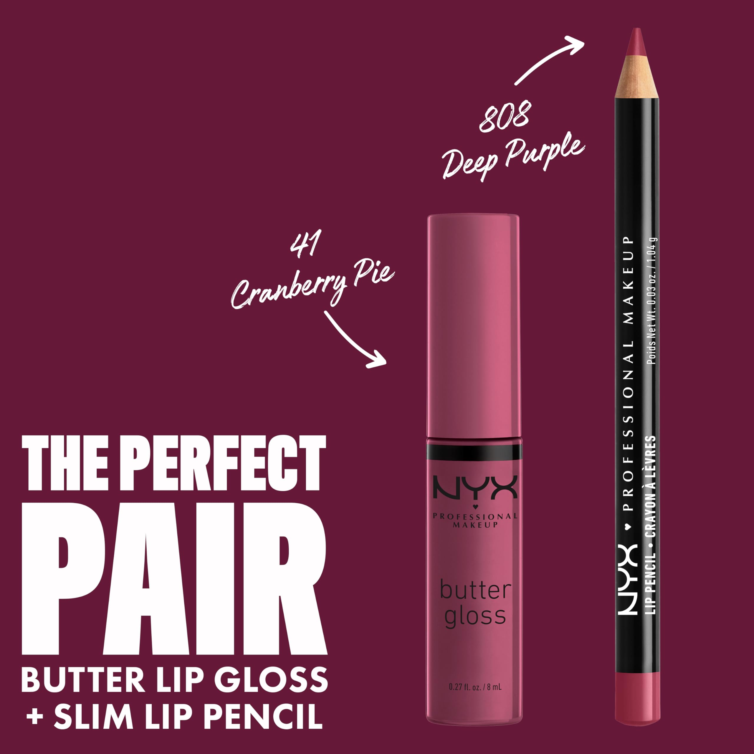 NYX PROFESSIONAL MAKEUP Butter Gloss, Non Sticky Lip Gloss - Cranberry Pie (Mauve Purple)
