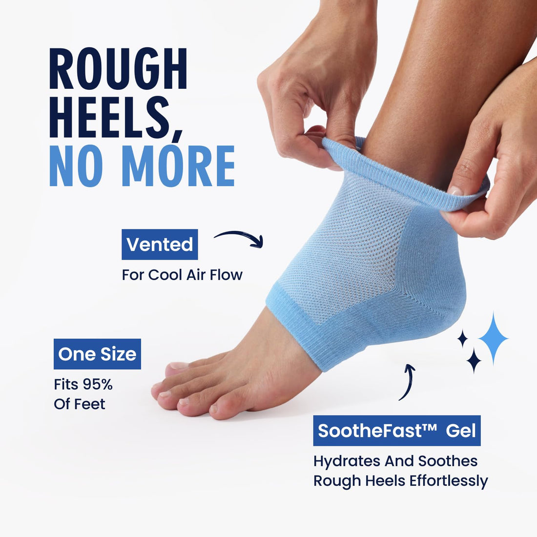 Dr. Frederick's Original Moisturizing Heel Socks for Cracked Heel Treatment - 2 Pairs - Socks for Dry Feet - Cracked Skin Repair & Overnight Hydration - Foot Care for Women & Men - Jojoba Oil