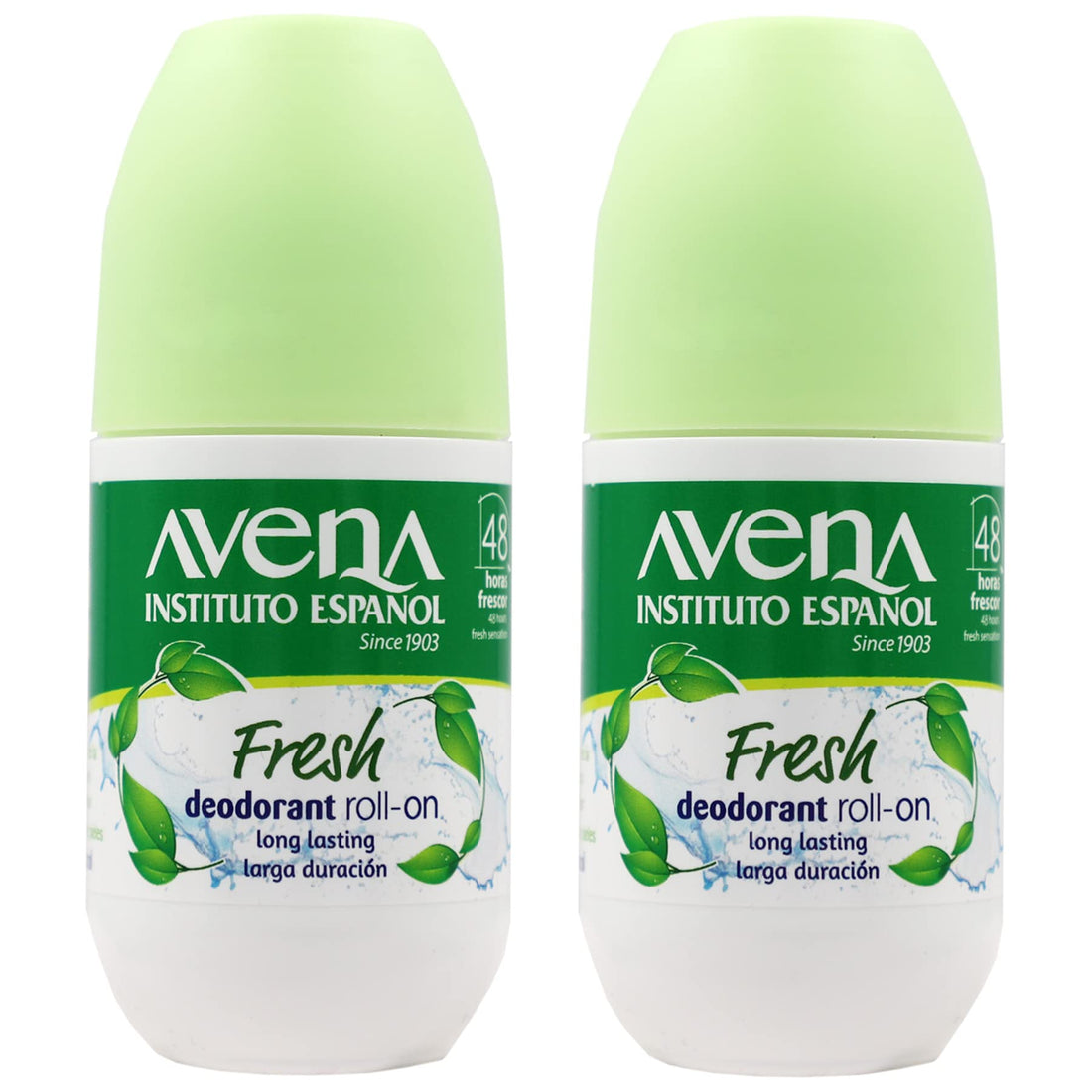 Avena Instituto Espanol Scent RollOn Deodorant, Long Lasting Effective Roll On Deodorant, 2Pack of 2.50 Oz Roll Ons, Fresh