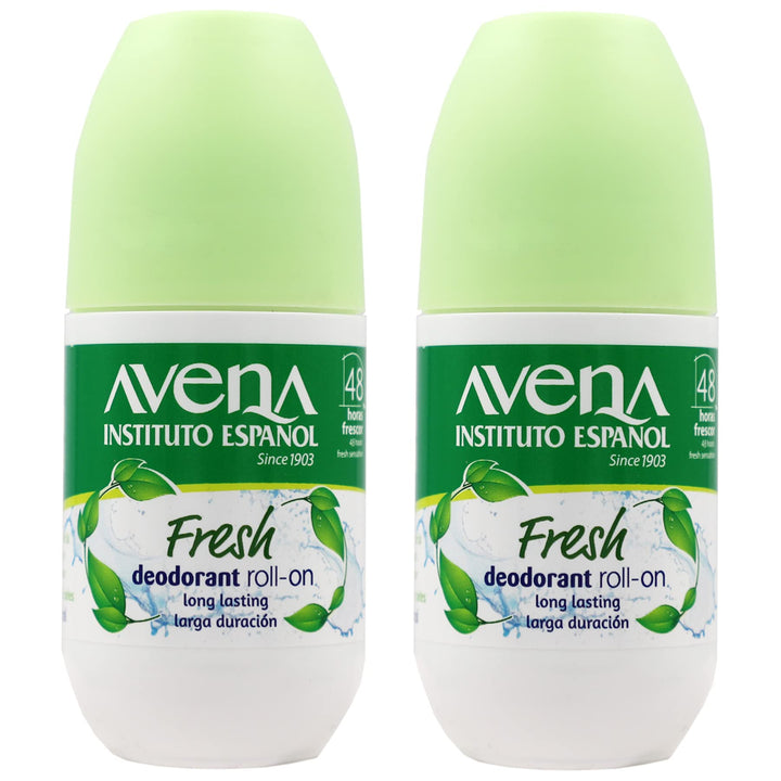 Avena Instituto Espanol Scent RollOn Deodorant, Long Lasting Effective Roll On Deodorant, 2Pack of 2.50 Oz Roll Ons, Fresh