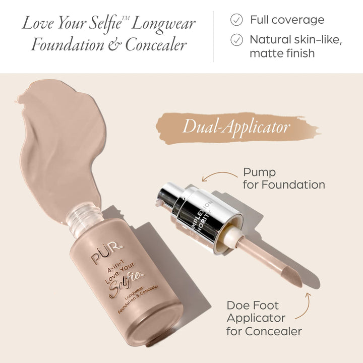 PUR Cosmetics 4-in-1 Love Your Selfie Longwear Foundation & Concealer, Ln6