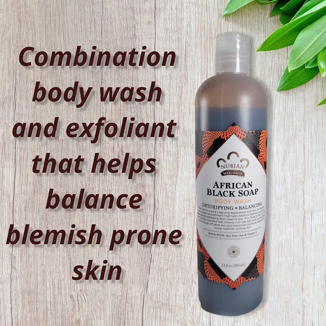 Nubian Heritage: African Black Body Wash, 13 oz (2 pack)