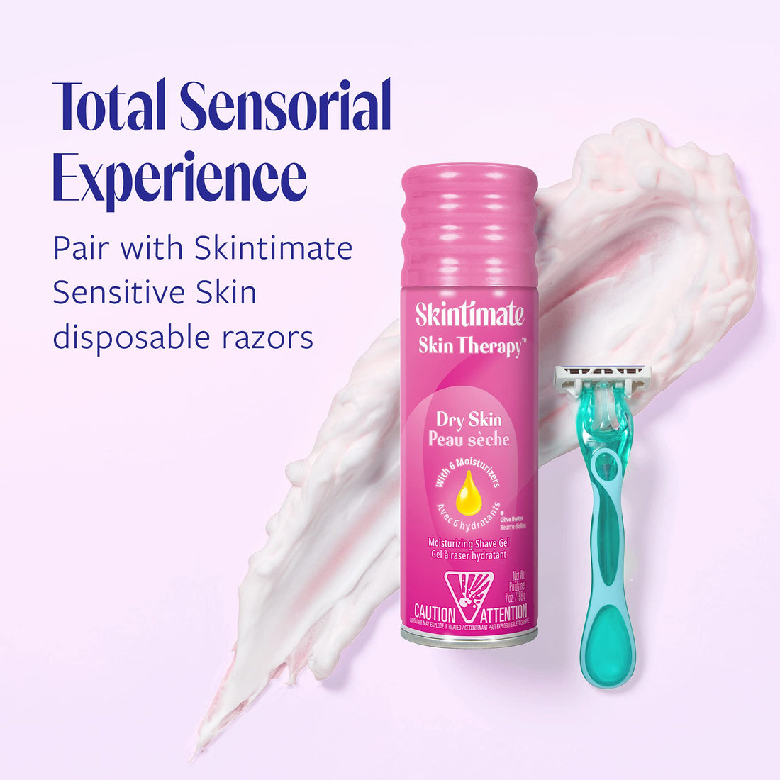 Skintimate Shave Gel for Women, Dry Skin, 7-Ounce Cans (Pack of 6)