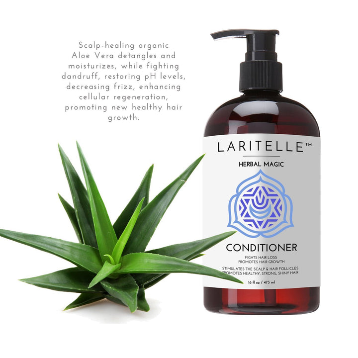 Laritelle Organic Unscented Hypoallergenic Conditioner 16 oz. Rosemary & Saw Palmetto. NO SLS/GMO/Paraben. GF