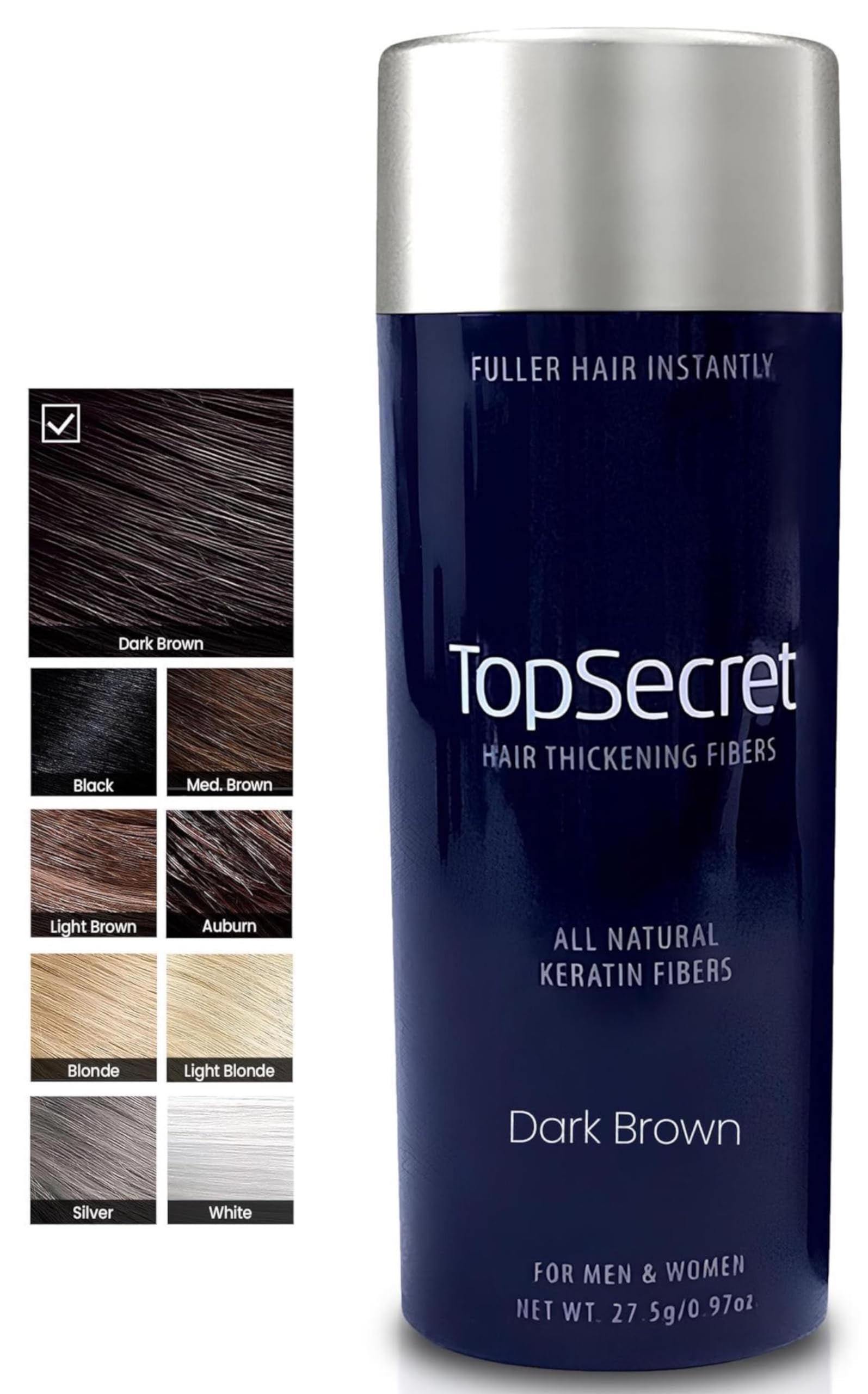 Top Secret Hair Thickening Fibers -Economy Size Refill (.97 OZ.) Dark Brown