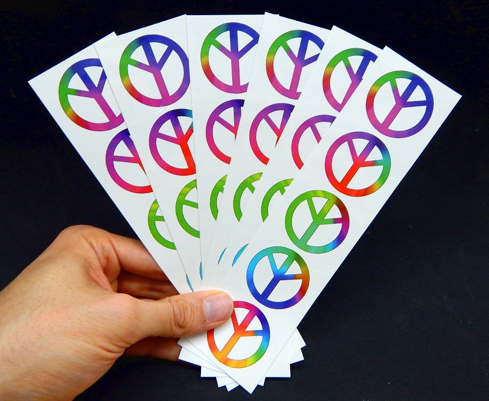 Rainbow Peace Symbol Sign Tattoos