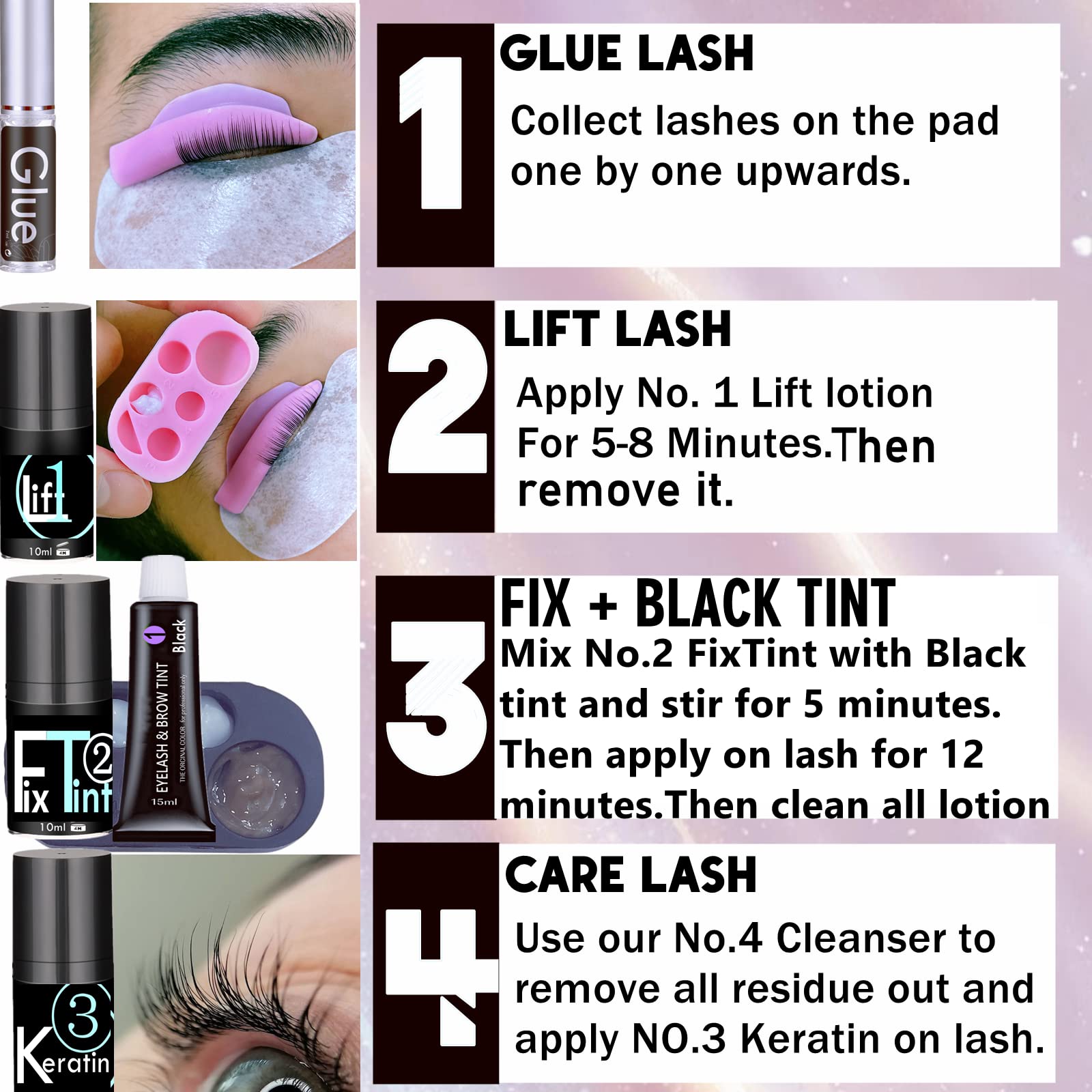 Lash Lift Brow Lamination 2 in 1, Rapid Eyelash and Eyebrow Lifting Kit, DIY Perming Lashes at Home Or Salon Usage Be Eye Voluminous for 6 Weeks about 10 Applications (Black Lash lift&Brow lamination)