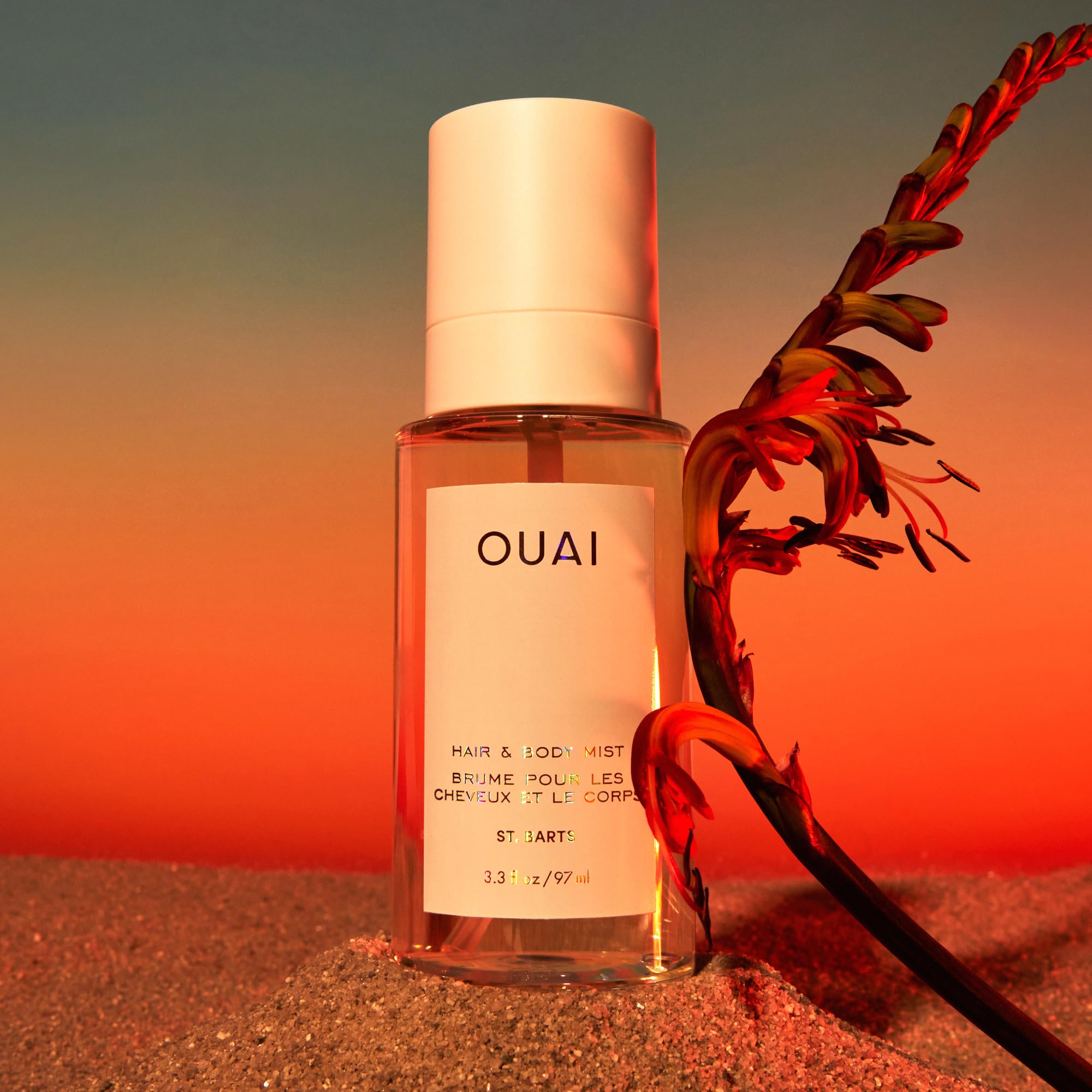 OUAI St. Barts Hair and Body Mist - Tropical-Scented Hair Perfume and Body Spray - Notes of Dragonfruit, Orange Blossom, Tuberose & Musk (3.3 Fl Oz)