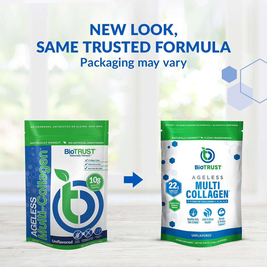 BioTrust Ageless Multi Collagen Peptides Powder – 5 Types (I, II, III, V, X) – Unflavored Collagen Powder for Women & Men – Hydrolyzed Protein – Grass Fed Beef, Fish, Chicken, Eggshell Membrane