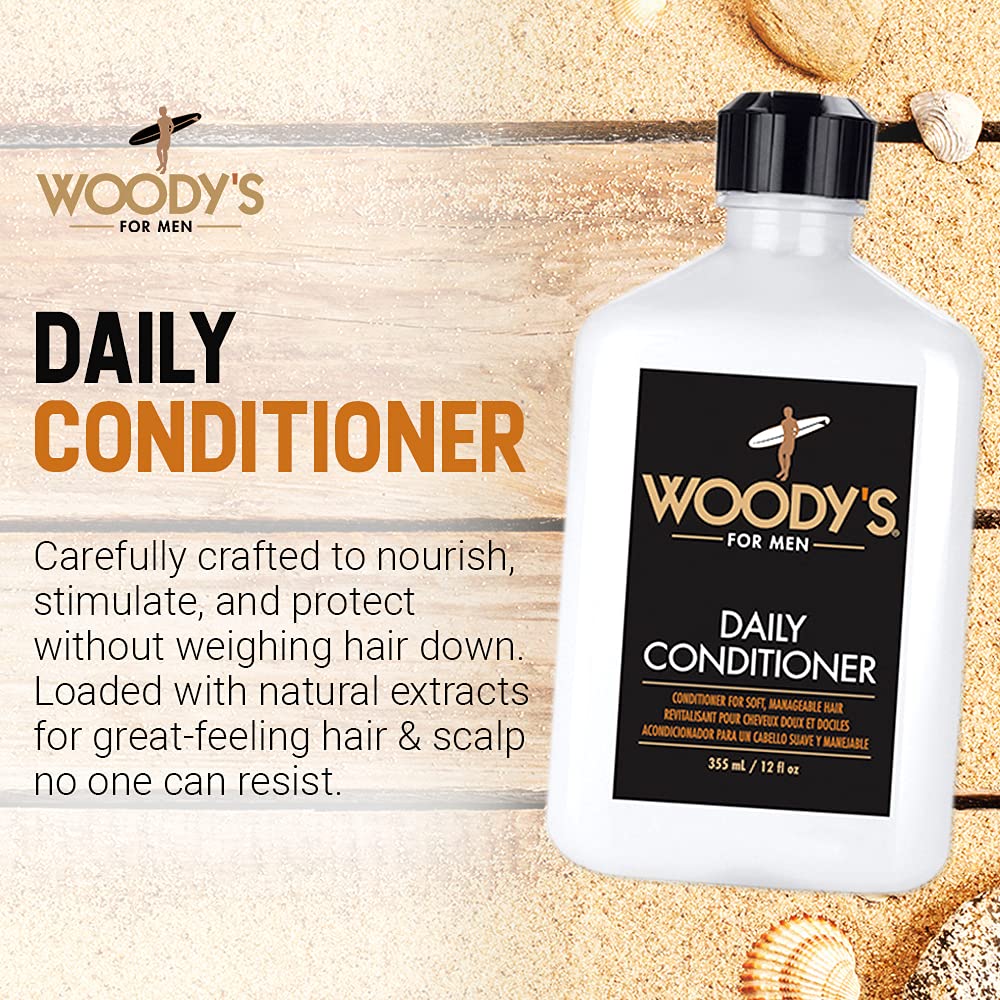 Woody's Daily Conditioner for Men, 12 Ounce