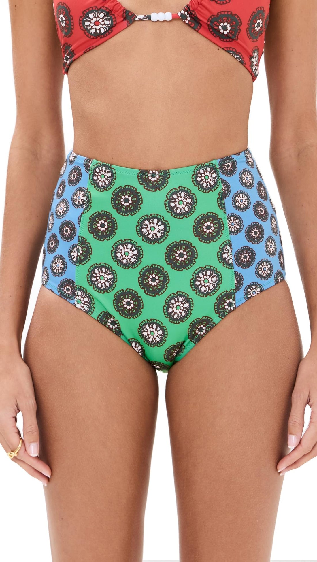 Rhode Women's Navya Bikini Bottoms, Ggbg, Print, Green, XS