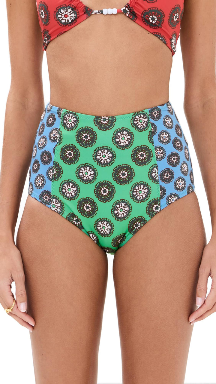 Rhode Women's Navya Bikini Bottoms, Ggbg, Print, Green, XS