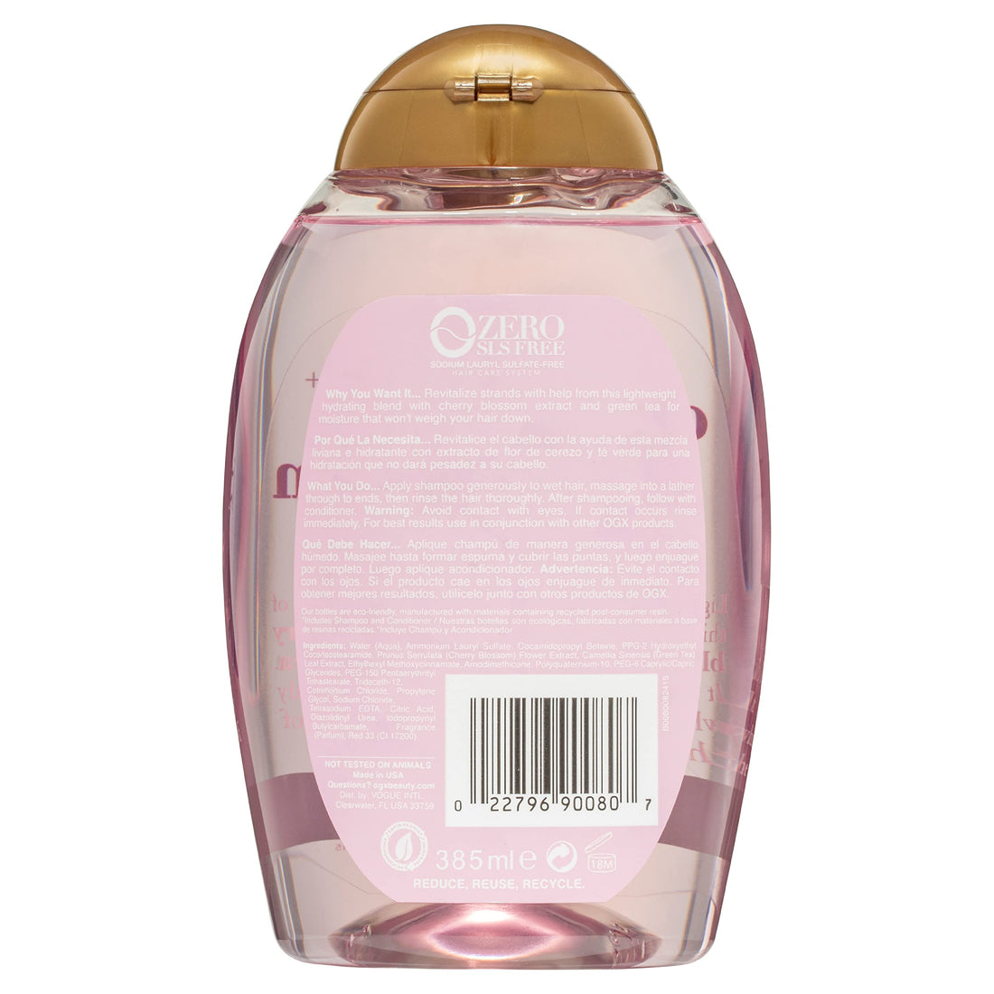 Organix Heavenly Hydration Plus Shampoo, Cherry Blossom, 13 Fluid Ounce