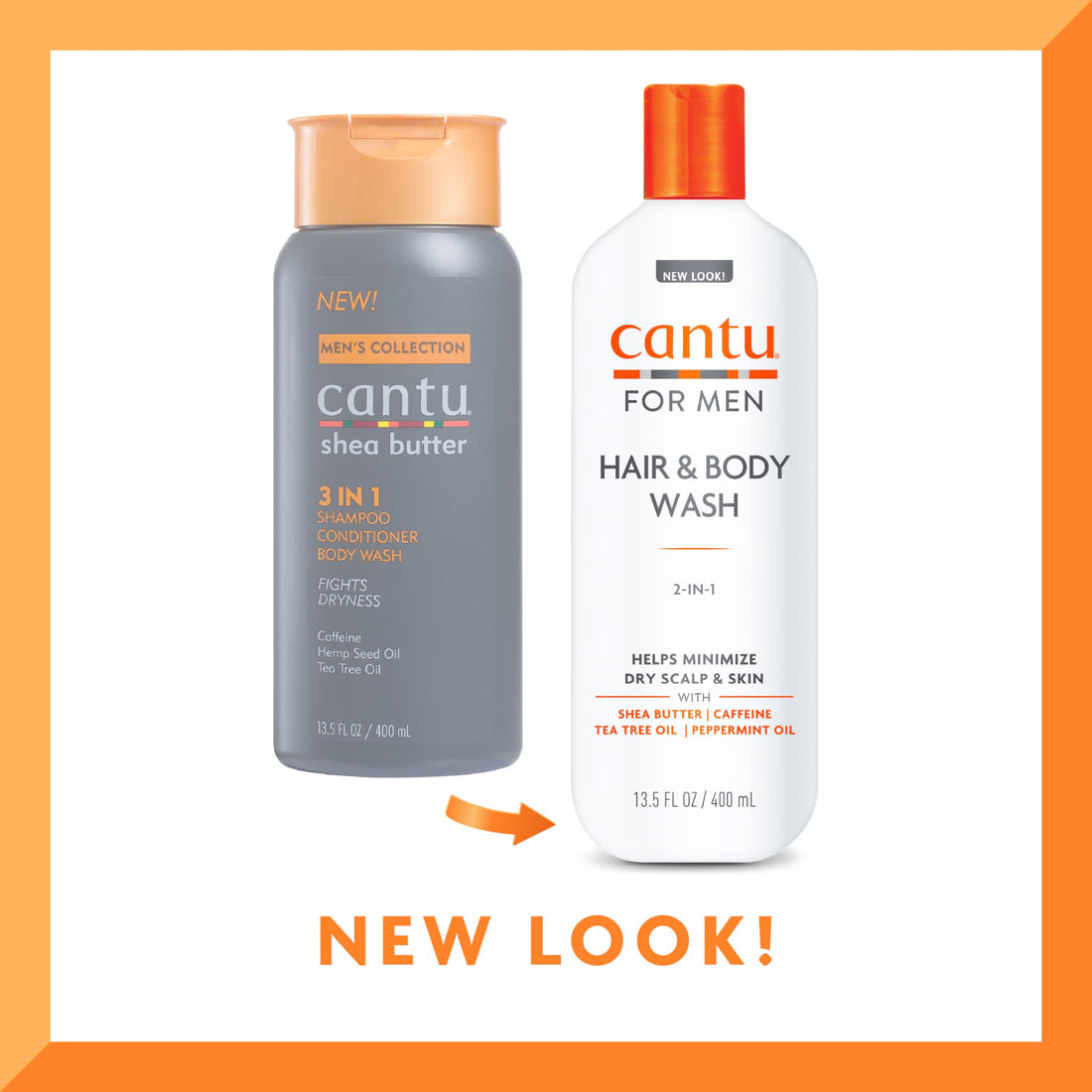 Cantu for Men 2-in-1 Hair & Body Wash, 13.5 fl oz
