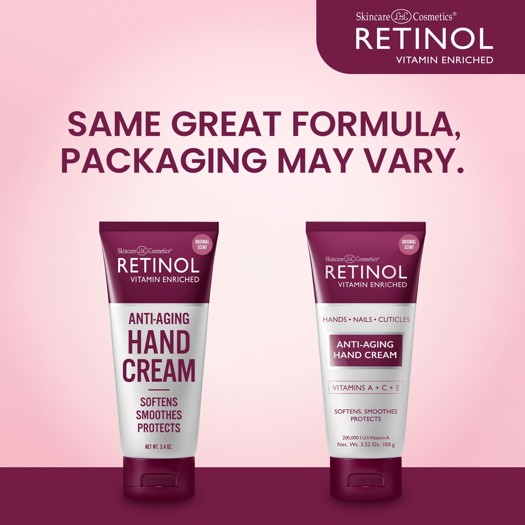Skincare LdeL Cosmetics Retinol Hand Cream, 3.52-Ounce Tube