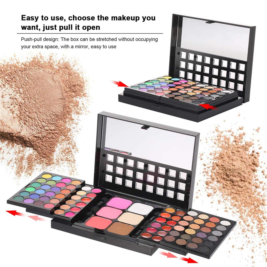 FantasyDay Pro 78 Colours Eyeshadow Palette Makeup Cosmetic Contouring Kit Combination with Blusher / Lipgloss / Concealer etc. - Ideal for Professional and Daily Use