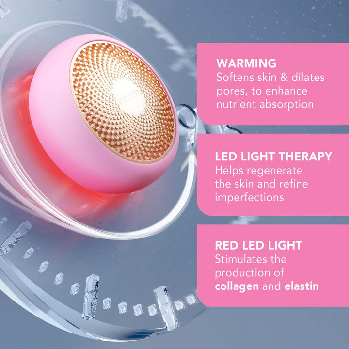 FOREO UFO Face Mask Treatment, Full LED Spectrum & Red Light Therapy For Face, Warming, Face Moisturizer, Dark Spot & Acne Scar Treatment For Face, Anti Aging, Nourishing, Pearl Pink