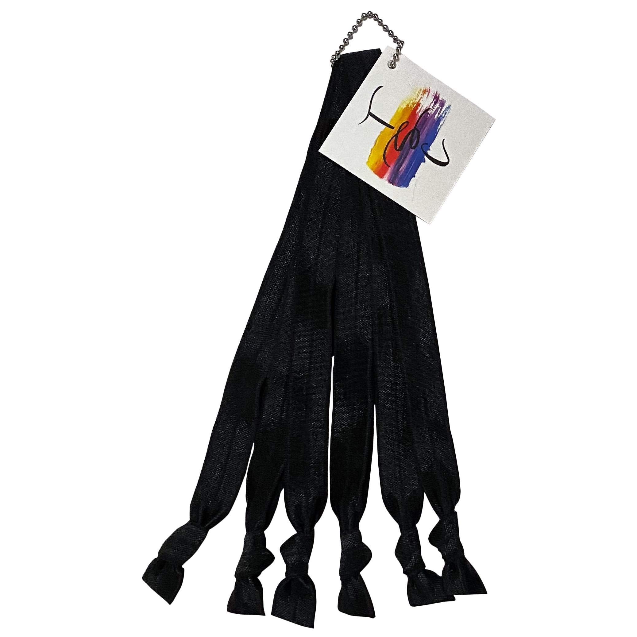 Solid Black No Crease Elastic Headband Hair Ties by THIS SEASON'S COLORS; 5/8 Wide