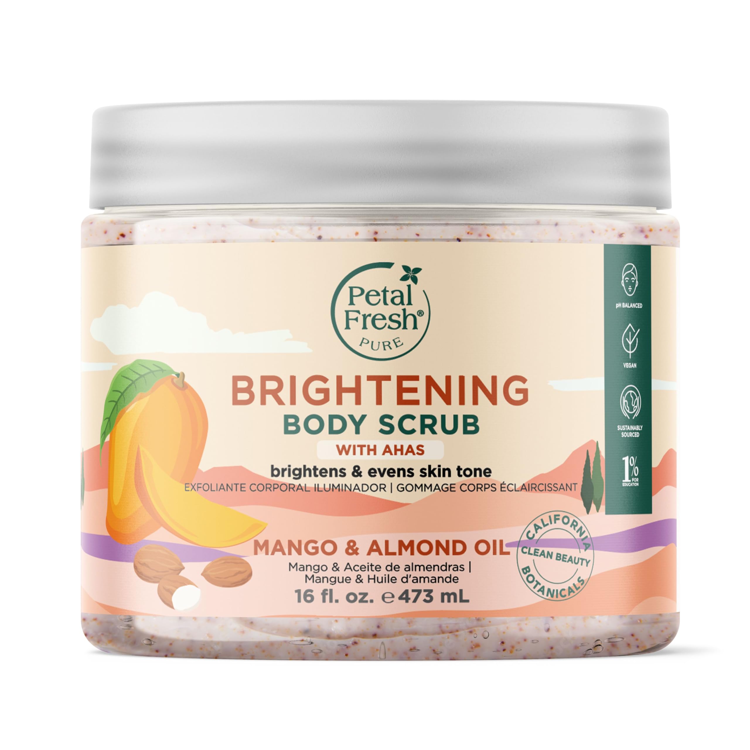 Petal Fresh Pure Brightening Body Scrub Mango + Almond Oil