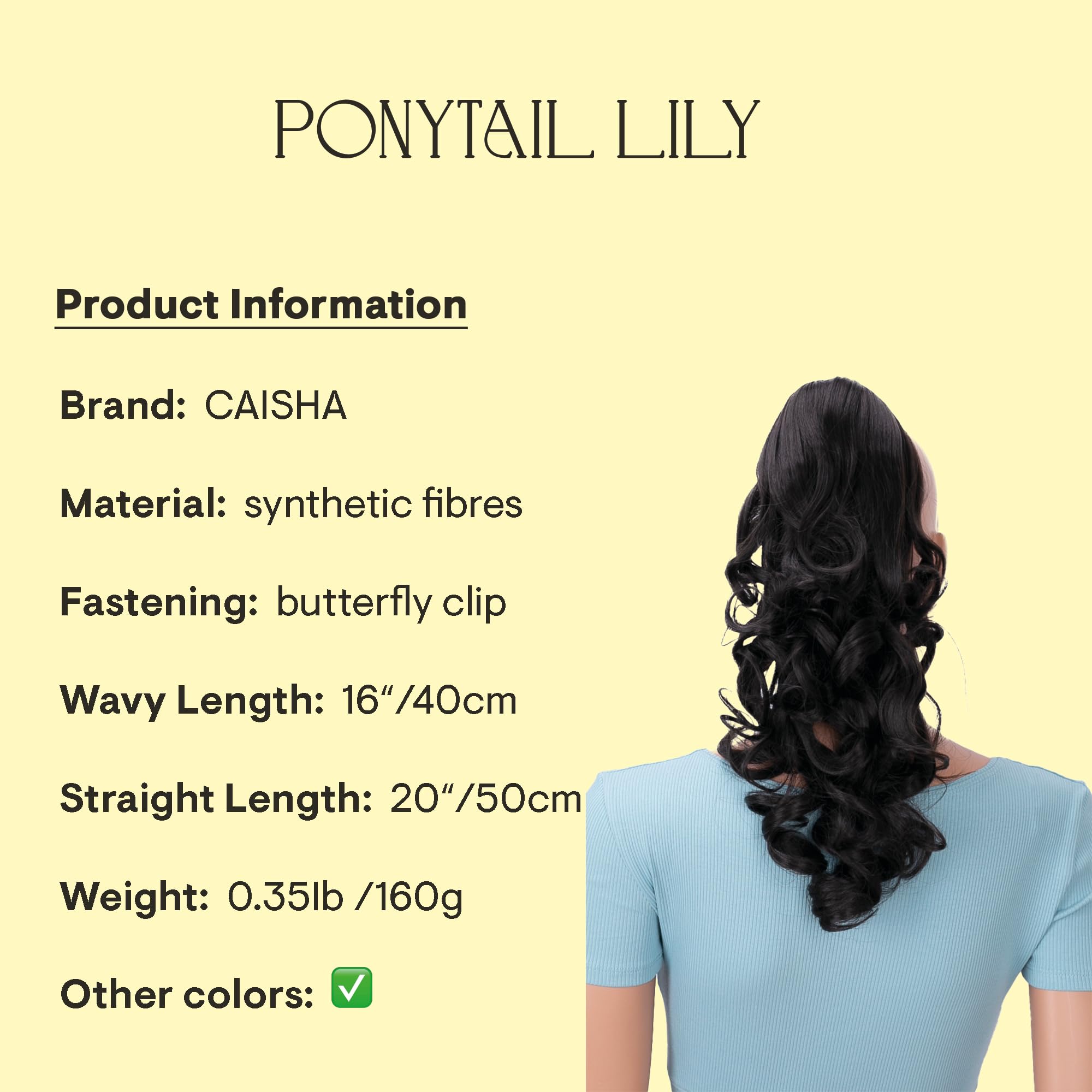 Dark brown # 4 H202 : PRETTYSHOP 20 Hair Piece Pony Tail Clip On Extension Voluminous Curly Heat-Resisting Dark brown # 4 H202
