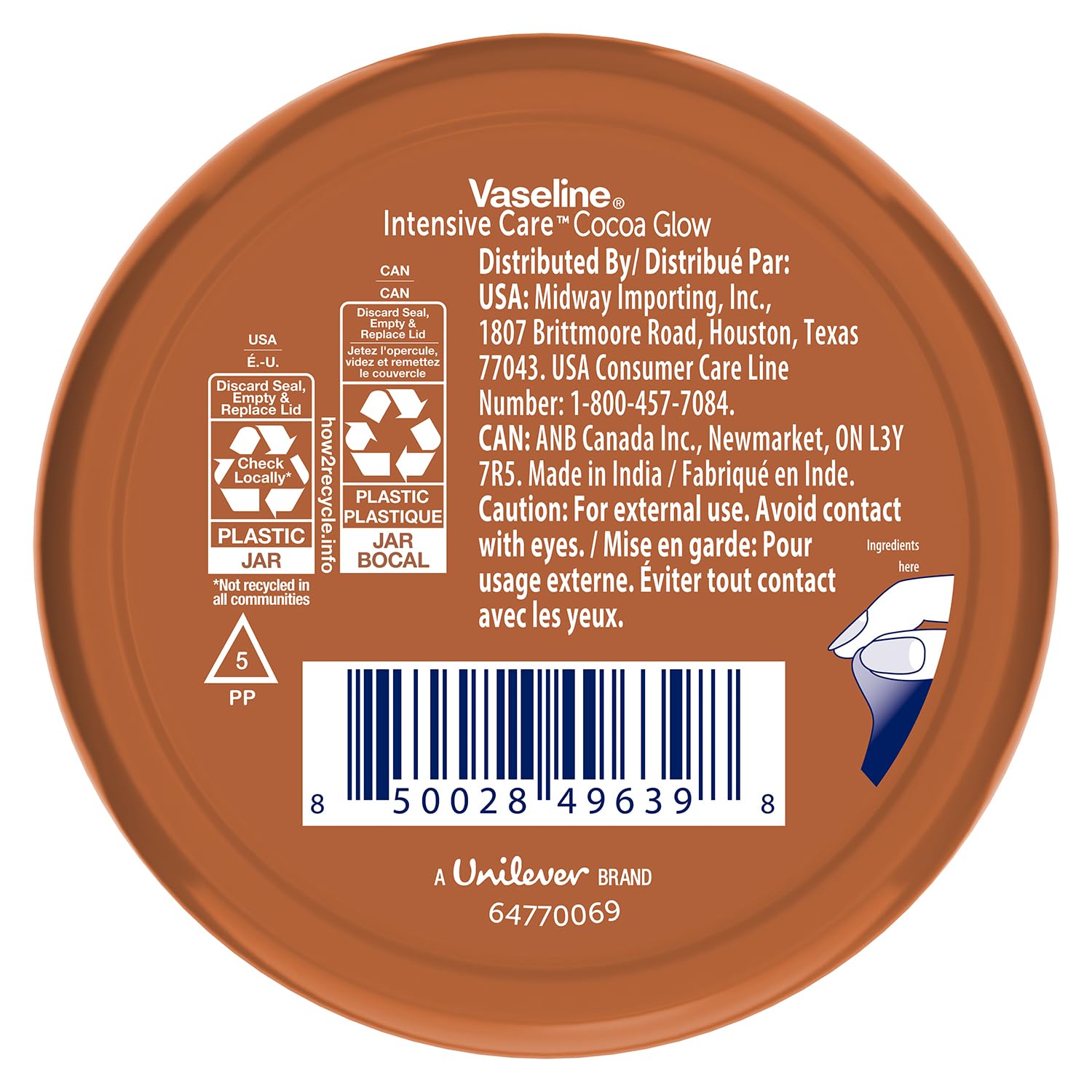 Vaseline Lotion, Cocoa Glow Body Cream 12-Pack – Non-Greasy Moisturizer for Glowing Skin with Pure Cocoa Butter, 5.07 Oz Ea